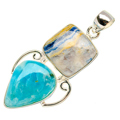 Blue Scheelite, Larimar Pendant 2" (925 Sterling Silver) PD37885