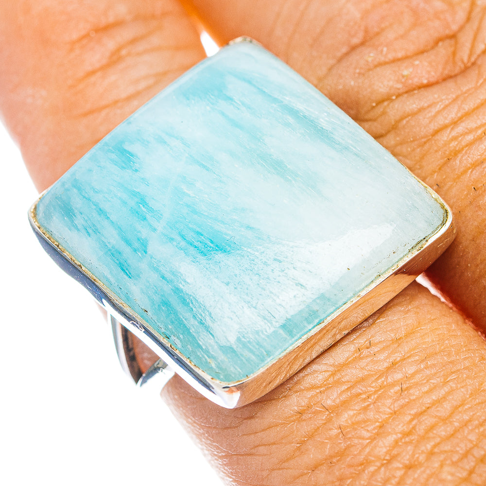 Premium Blue Aragonite Ring Size 9.75 (.925 Sterling Silver)