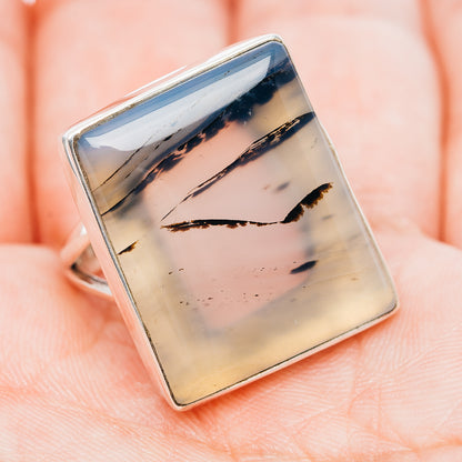 Premium Scenic Dendritic Agate Ring Size 8.75 (.925 Sterling Silver)