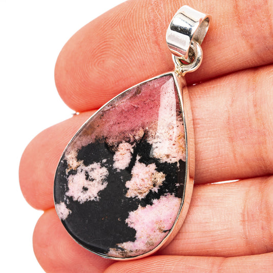 Rhodonite Pendant 1 5/8" (.925 Sterling Silver)