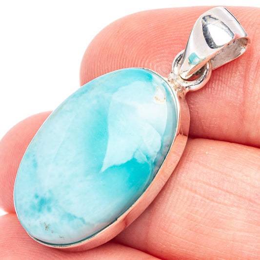 Larimar Pendant 1 3/8" (925 Sterling Silver) P44452