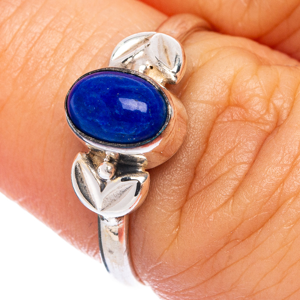 Lapis Lazuli Dainty Ring Size 6.75 (925 Sterling Silver) R145676