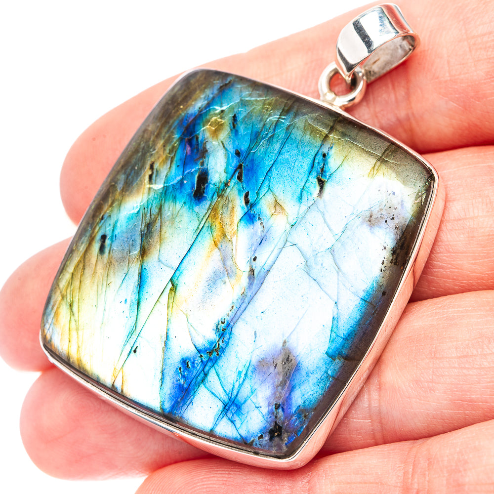 Premium Spectrolite Pendant 2" (.925 Sterling Silver)