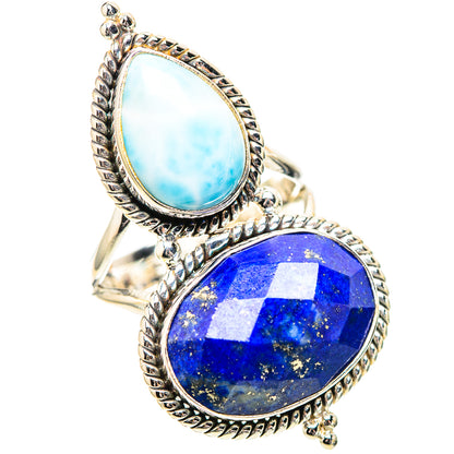 Large Lapis Lazuli, Larimar Ring Size 8.75 (925 Sterling Silver) RING139098