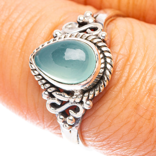 Aqua Chalcedony Ring Size 8 (925 Sterling Silver) R5607