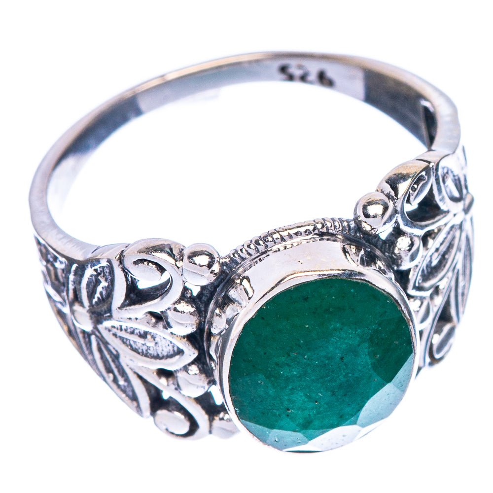 Zambian Emerald Flower Ring Size 7 (925 Sterling Silver) R147155