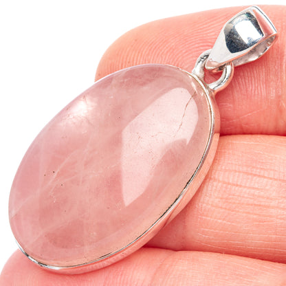 Rose Quartz Pendant 1 1/2" (925 Sterling Silver) P42150