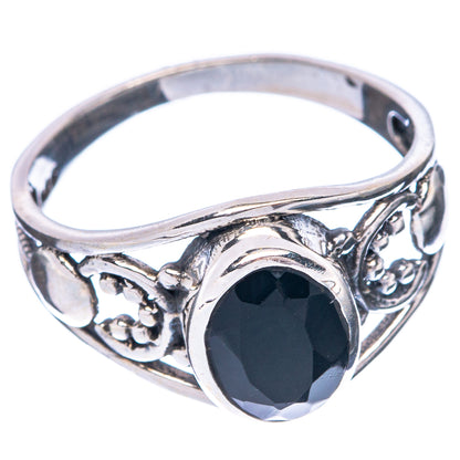 Black Onyx Dainty Ring Size 6.25 (925 Sterling Silver) R5860