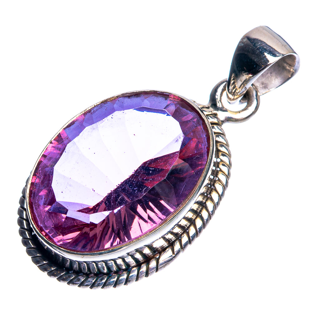 Faceted Color Change Alexandrite (Lab.) Pendant 1 1/4" (925 Sterling Silver) P39062