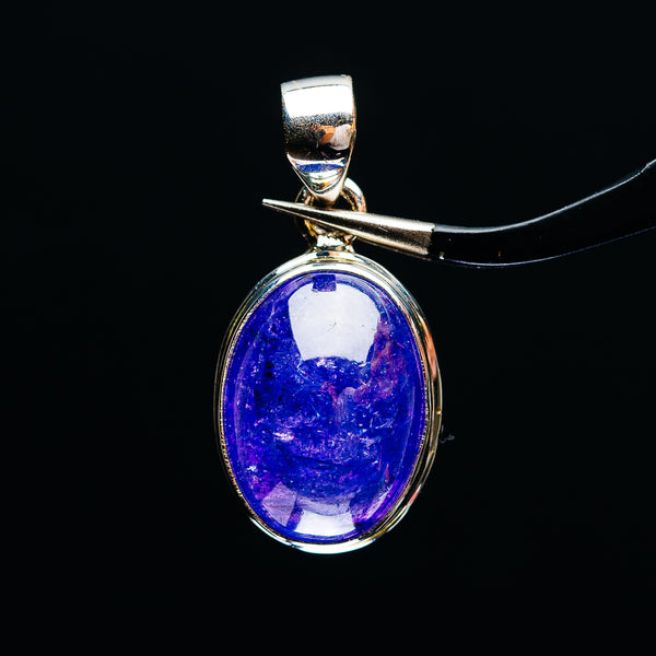 Premium Large Tanzanite Pendant 1 1/8" (.925 Sterling Silver)