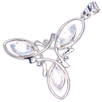 Premium Rainbow Moonstone Pendant 1 5/8" (925 Sterling Silver) P41864
