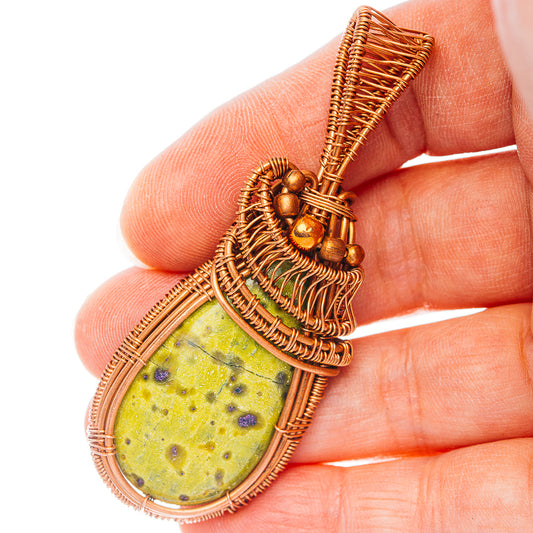 Atlantisite Wire Wrap Pendant 2 5/8" (Copper)