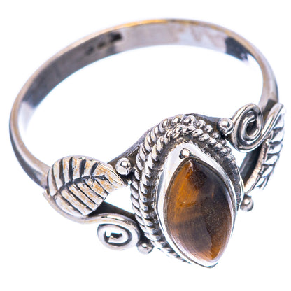 Tiger Eye Ring Size 8 (925 Sterling Silver) R5544