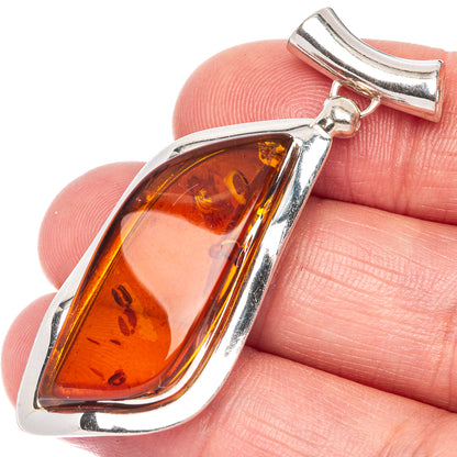 Ana Silver Co Baltic Amber Pendant 1 7/8" (925 Sterlnig Silver)
