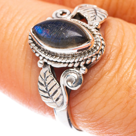 Labradorite Leaf 925 Sterling Silver Ring Size 7.75 (925 Sterling Silver) R5339