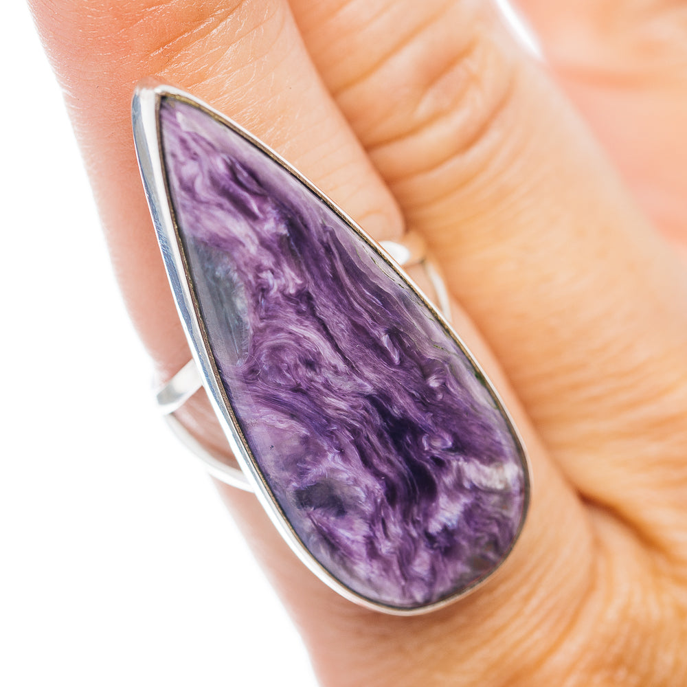 Premium Charoite Ring Size 8 (.925 Sterling Silver)