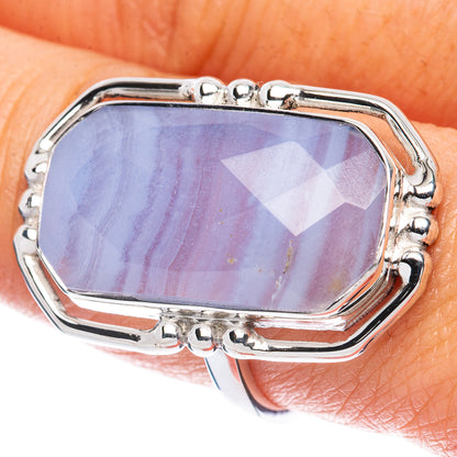 Premium Blue Lace Agate Ring Size 9 (925 Sterling Silver) R2621