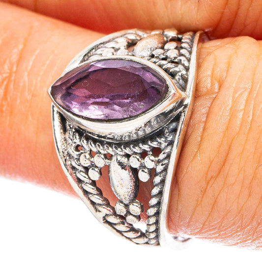 Amethyst 925 Sterling Silver Ring Size 8 (925 Sterling Silver) R6291
