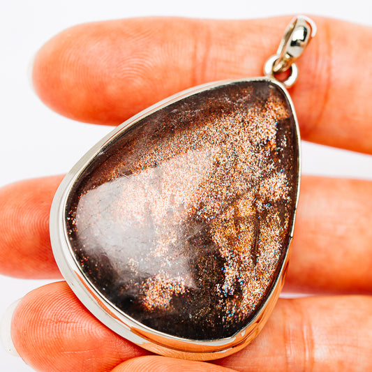 Purple Haze Sunstone Pendant 2 1/4" (German Silver)