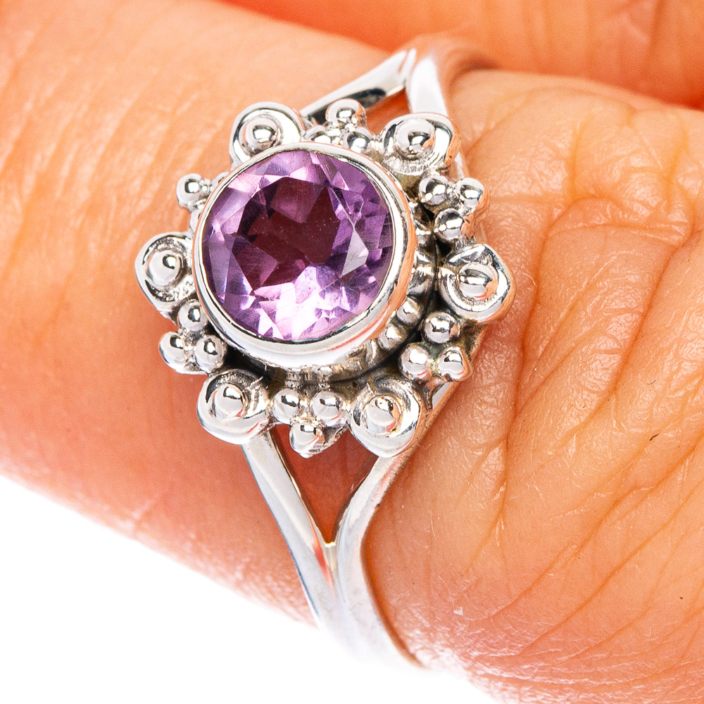 Faceted Amethyst Dainty Ring Size 6.5 (925 Sterling Silver) R1187