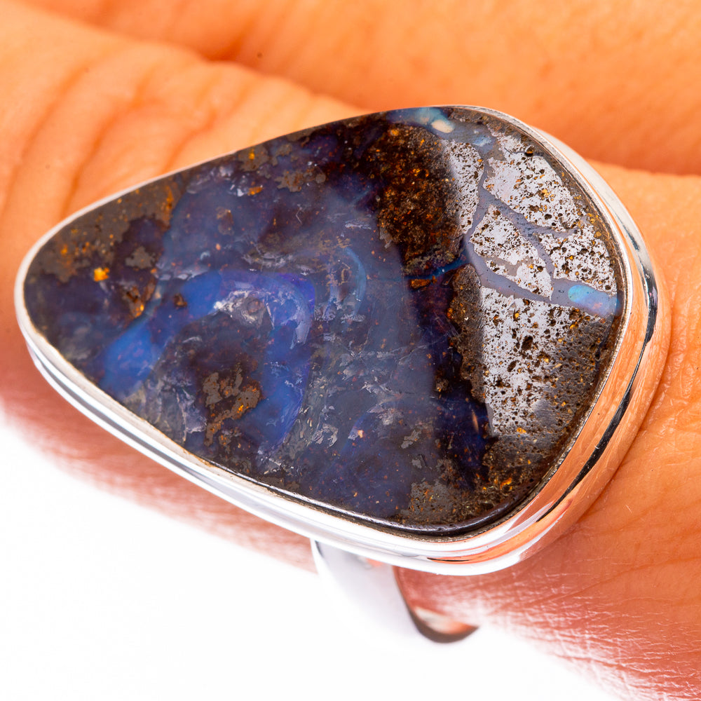 Large Boulder Opal Ring Size 10 (925 Sterling Silver) R141220
