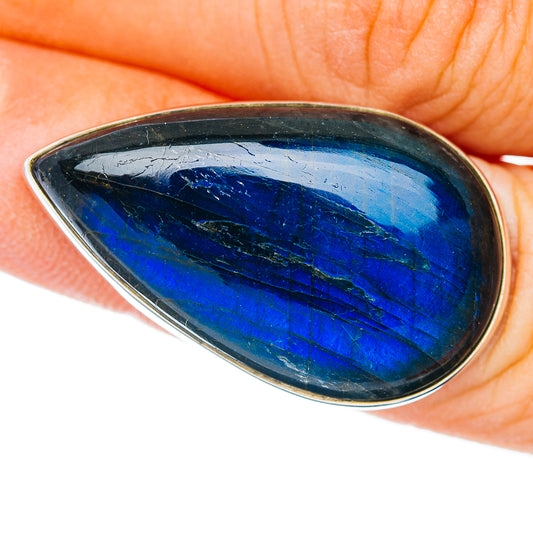 Premium Labradorite Ring Size 5.5 Adjustable (.925 Sterling Silver)