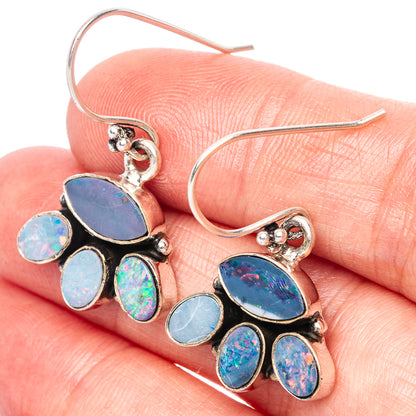 Rare Doublet Opal Earrings 1 1/8" (.925 Sterling Silver)