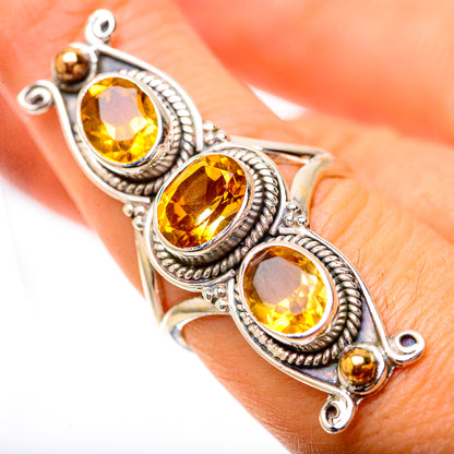Large Faceted Citrine Ring Size 7.25 (925 Sterling Silver) RING139783