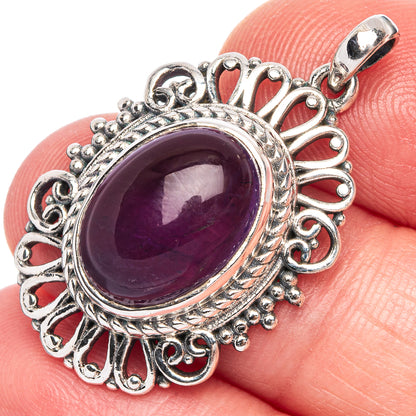 Amethyst Pendant 1 1/4" (925 Sterling Silver) P40138