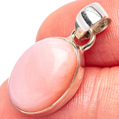 Pink Opal Pendant 1 1/8" (.925 Sterling Silver)