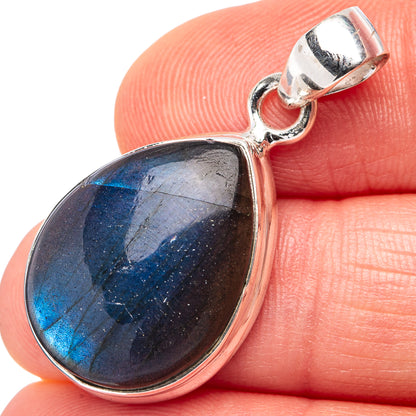 Labradorite Pendant 1 1/4" (.925 Sterling Silver)