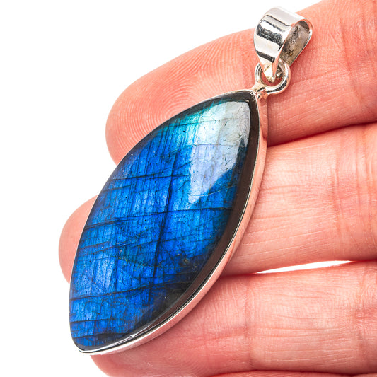 Labradorite Pendant 2 1/8" (.925 Sterling Silver)