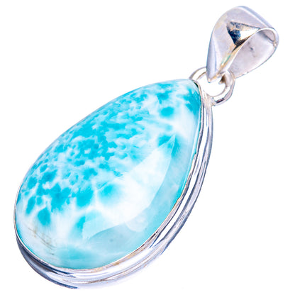 Rare Larimar Pendant 1 3/8" (.925 Sterling Silver)