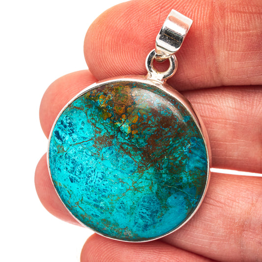 Shattuckite Pendant 1 5/8" (.925 Sterling Silver)