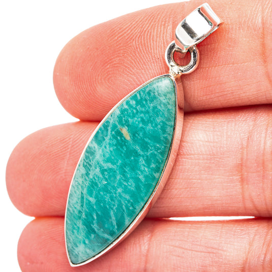 Amazonite Pendant 1 3/4" (.925 Sterling Silver)