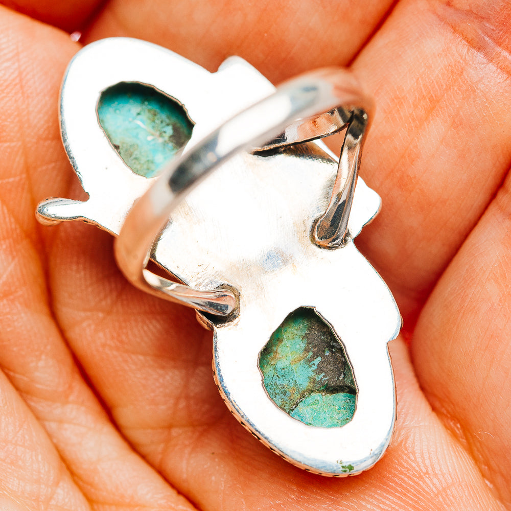 Exclusive Southwestern Style Royston Turquoise Ring Size 7.75 (.925 Sterling Silver)