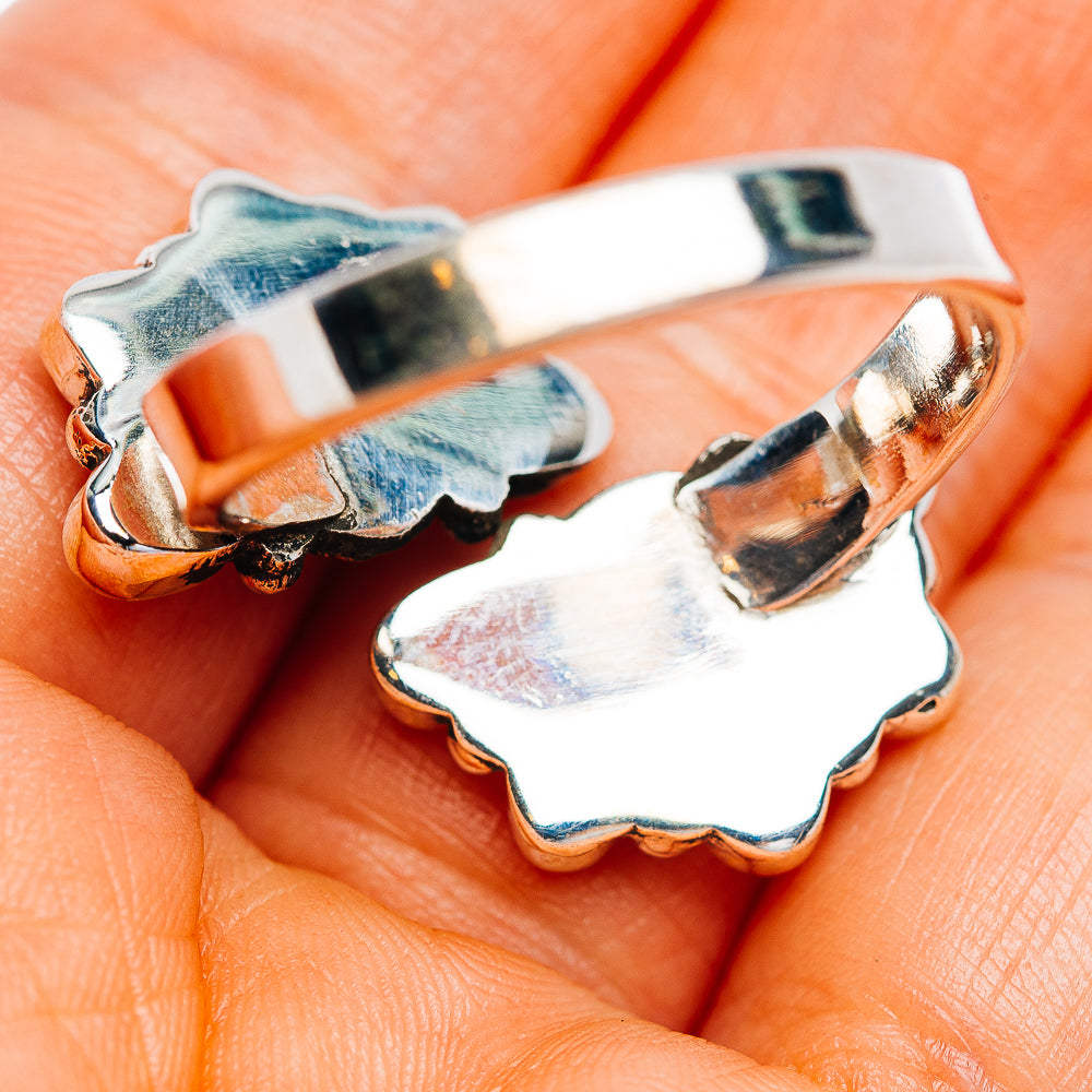 Exclusive Southwestern Style Cotton Candy Turquoise, White Buffalo Turquoise Ring Size 10 Adjustable (.925 Sterling Silver)