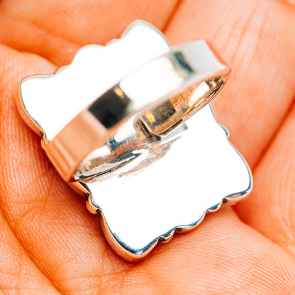 Exclusive Southwestern Style Cotton Candy Turquoise, White Buffalo Turquoise Ring Size 6 Adjustable (.925 Sterling Silver)