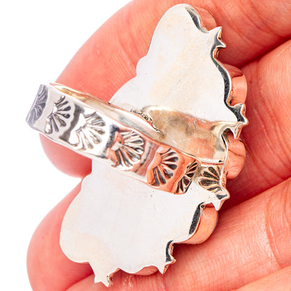 Golden Hills Turquoise Native Style Ring Size 8 Adjustable (.925 Sterling Silver) Exclusive