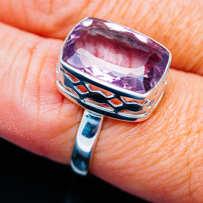 Faceted Pink Amethyst Ring Size 8.25 (925 Sterling Silver) R1063