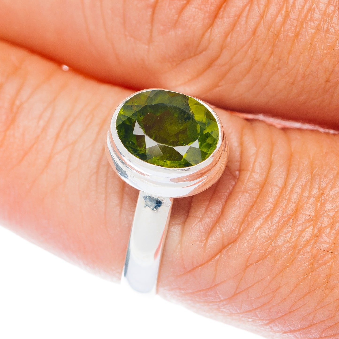 Peridot Ring Size 8 (.925 Sterling Silver)