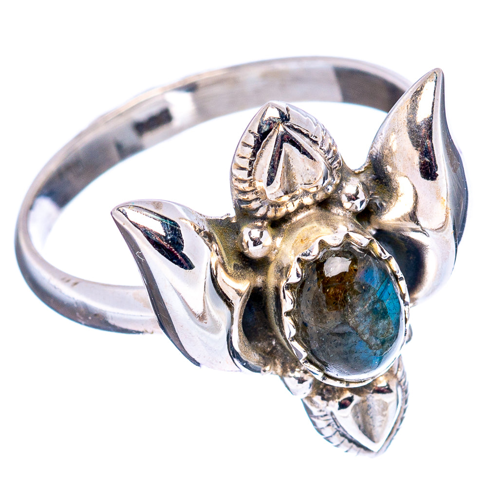 Labradorite Native Style Ring Size 8.5 (.925 Sterling Silver)