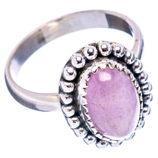 Oval purple gemstone sterling silver ring with beaded rim and round band