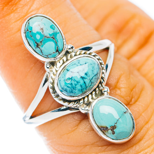 Spiderweb Turquoise Ring Size 6.5 (.925 Sterling Silver)