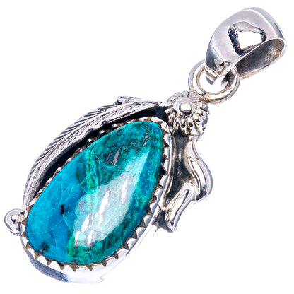 Chrysocolla Pendant 1 1/4" (.925 Sterling Silver)