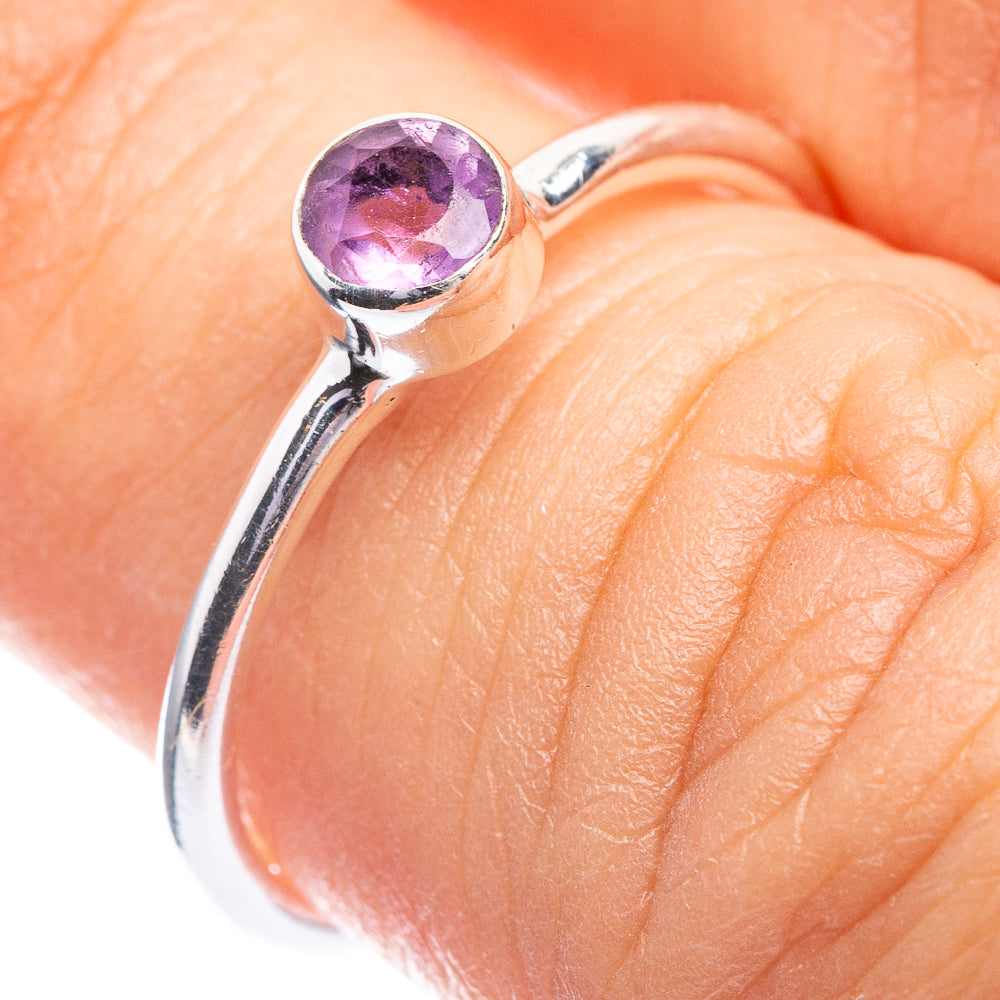 Faceted Amethyst Dainty Ring Size 6 (925 Sterling Silver) R142552