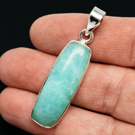 Gemmy Chrysoprase Pendant 1 7/8" (.925 Sterling Silver)