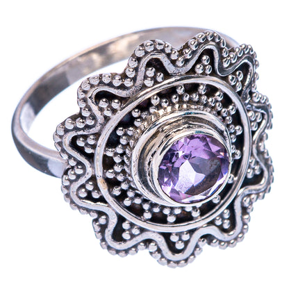 Faceted Amethyst Ring Size 7.75 (925 Sterling Silver) R146066
