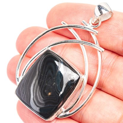 Psilomelane Pendant 2 1/8" (925 Sterling Silver) P39295