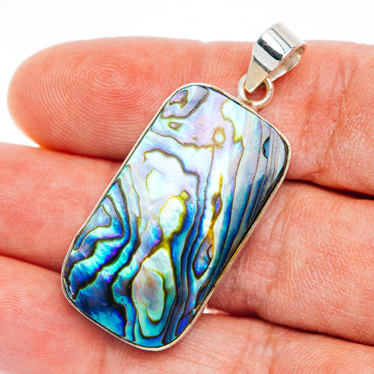 Premium Abalone Shell Pendant 1 3/4" (.925 Sterling Silver)